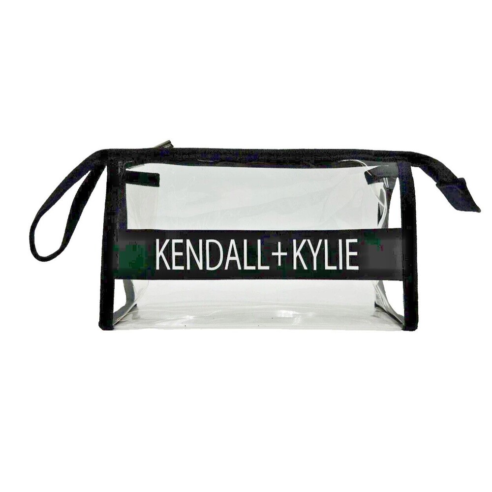 NEW Kendall + Kylie Clear Makeup Bag With Black Logo
